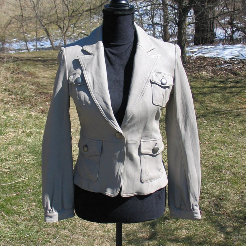 Mossimo Short Leather Jacket for Petite L2406